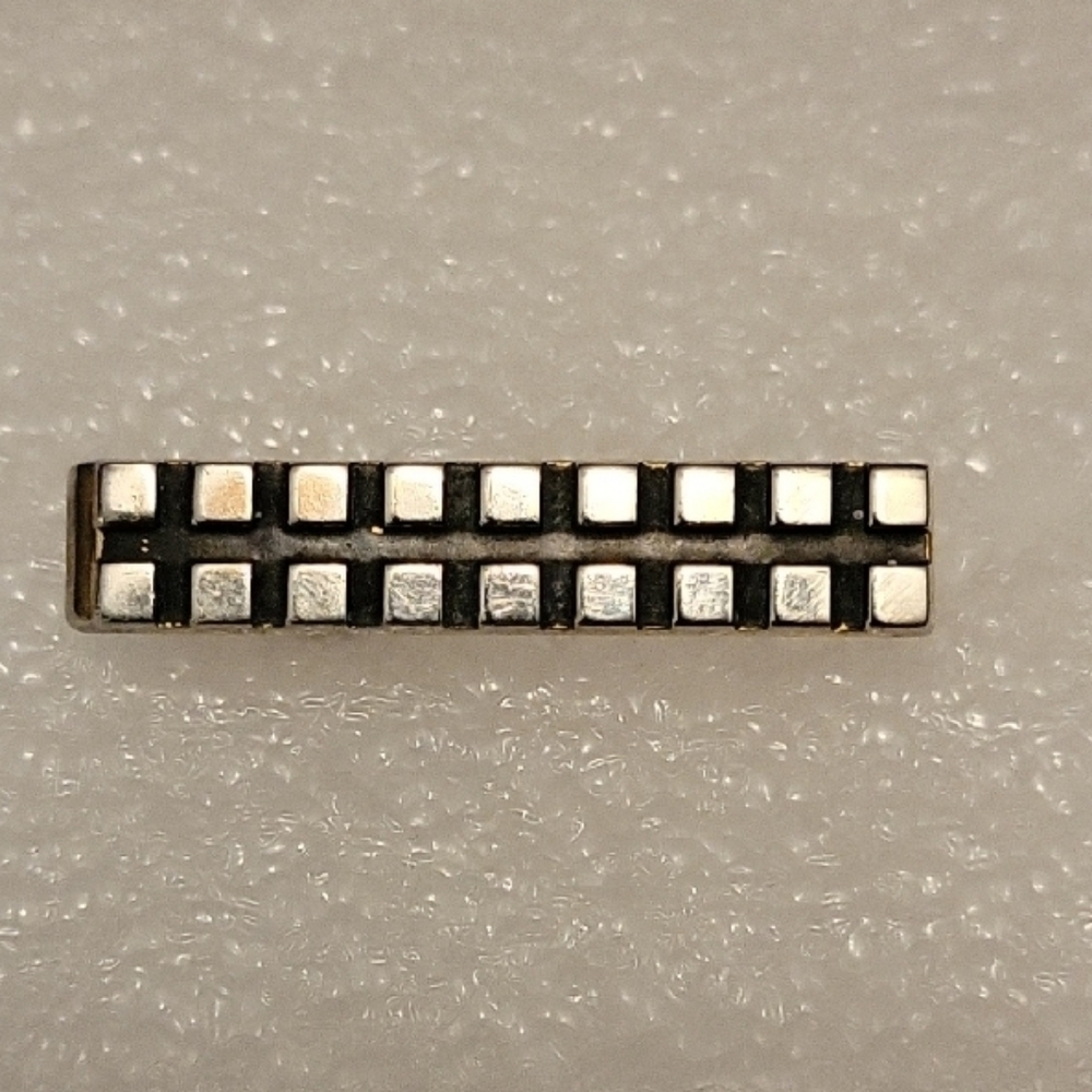 Black and Silver Checkered Tie Clip